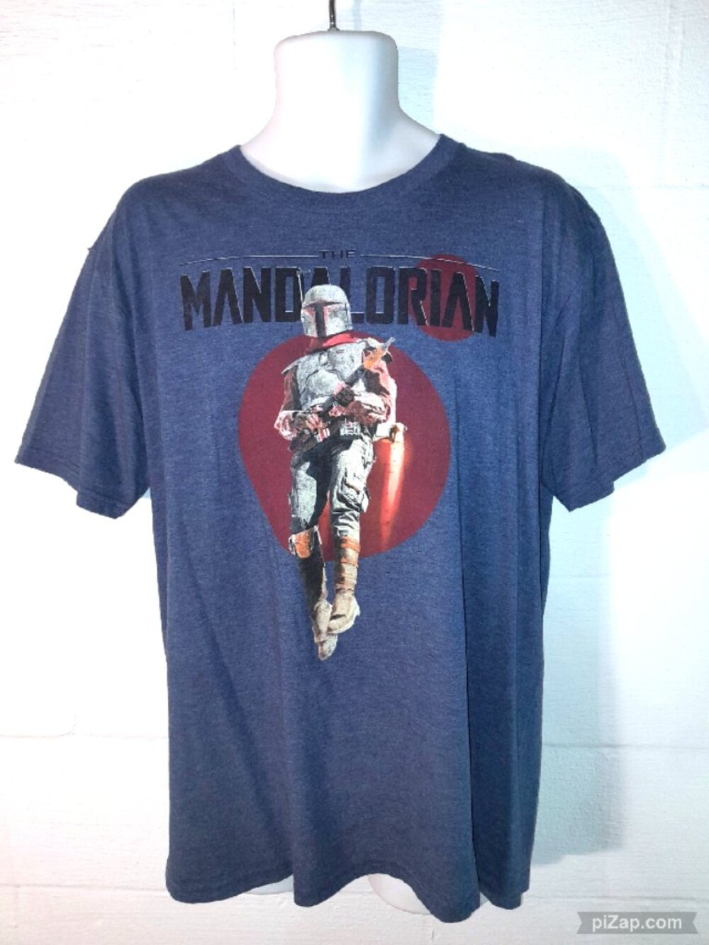 Star Wars The Mandalorian Boba Fett Men's Size XL Mad Engine Blue T-Shirt